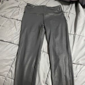 Black metallic leggings